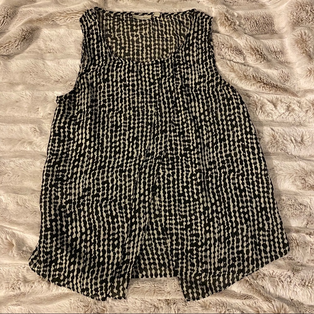 Halogen Black and White Layered Sleeveless Blouse